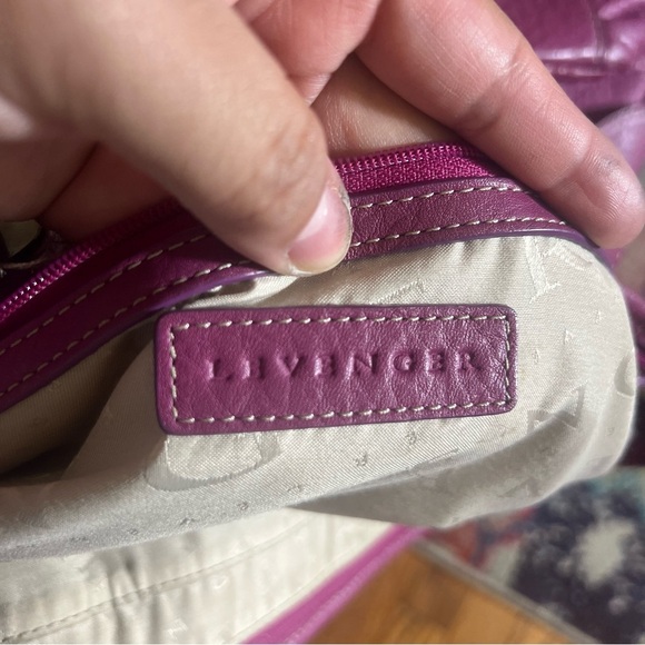 Levenger Purple Leather Women's Bag - Picture 12 of 14